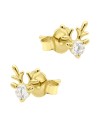 Crystal Reindeer Silver Stud Earring STS-6938